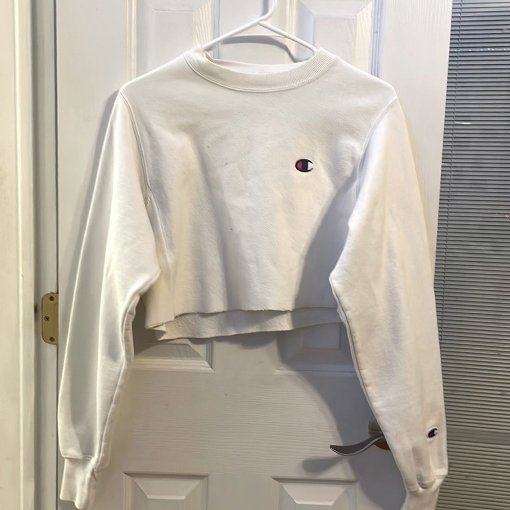 Champion white cropped crew neck